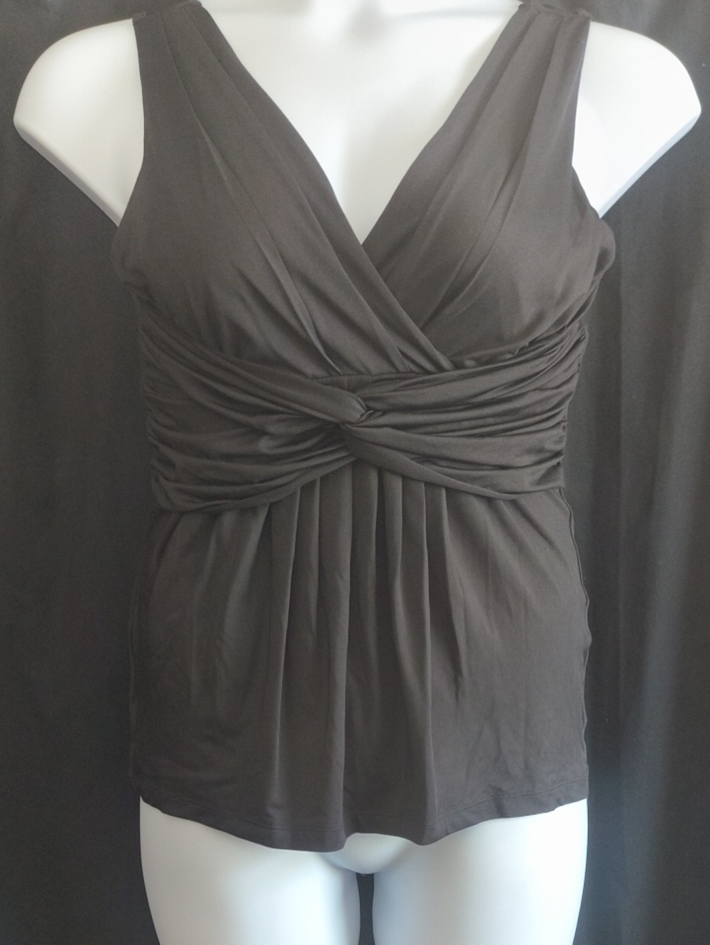 Charlotte Russe Black Twist-Front Surplice Camisole #0026